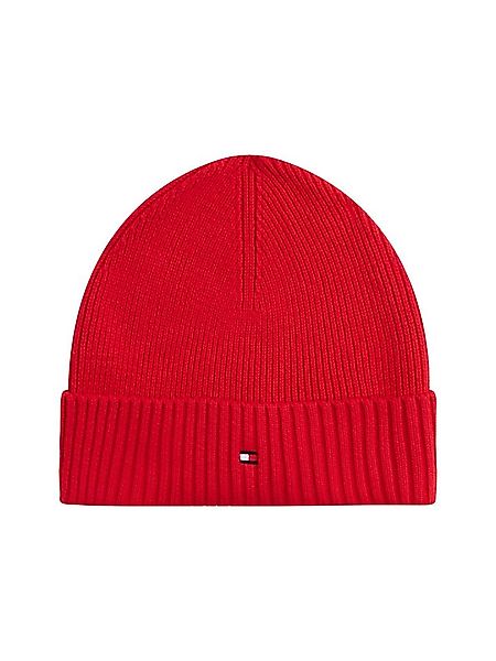 Tommy Hilfiger Strickmütze TH FLAG PIMA COTTON BEANIE Beanie mit Logosticke günstig online kaufen