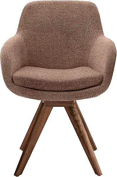Musterring Esszimmerstuhl »Tavia«, (Set), Chenille, Stativgestell Wildnussb günstig online kaufen