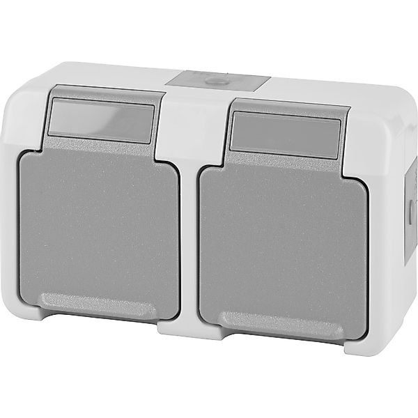 Merten AQUASTAR Schutzkontakt-Doppel-Steckdose waagerecht angeordnet günstig online kaufen