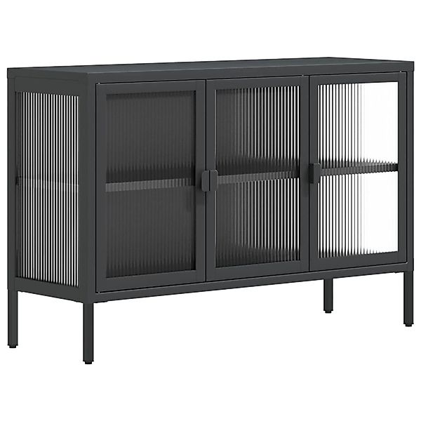 vidaXL Sideboard Schwarz 105x35x70 cm Glas und Stahl 353002 günstig online kaufen