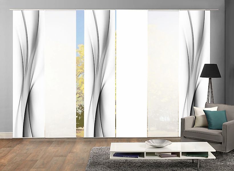 HOME WOHNIDEEN Schiebegardine "UFA" Klettband 6 Stk. tlg. HxB: 245x60, inkl günstig online kaufen