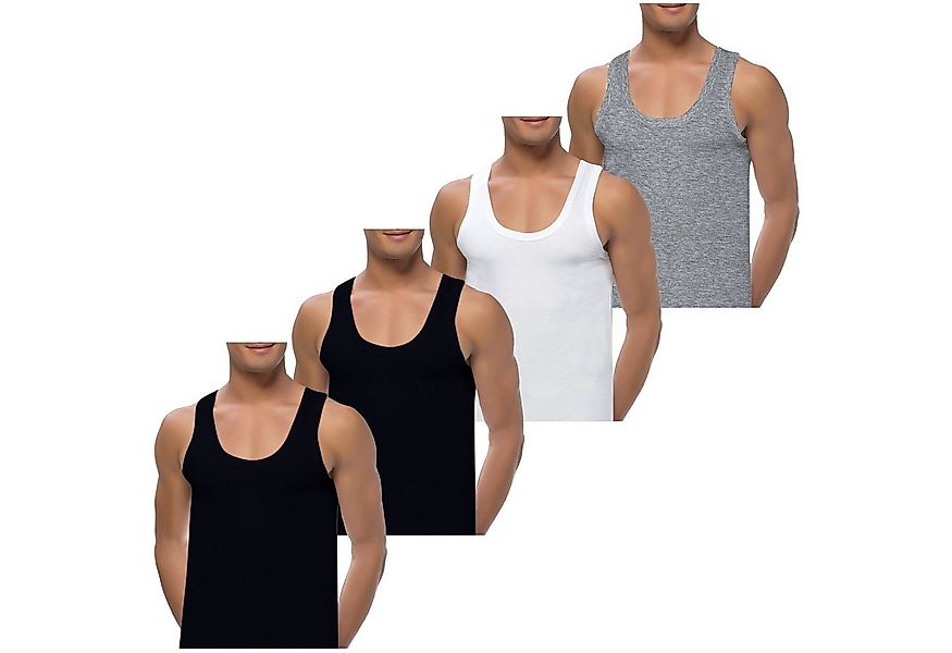 LOREZA Unterhemd 4er Set Unterhemden Feinripp extralong - Basics - Bunt (Sp günstig online kaufen