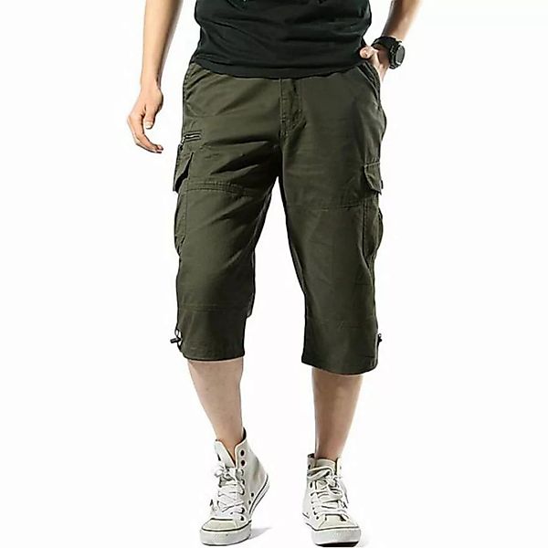 KIKI 3/4-Jeans Cargo Shorts Herren Kurze Outdoor Bermuda Kurze Hose Atmungs günstig online kaufen