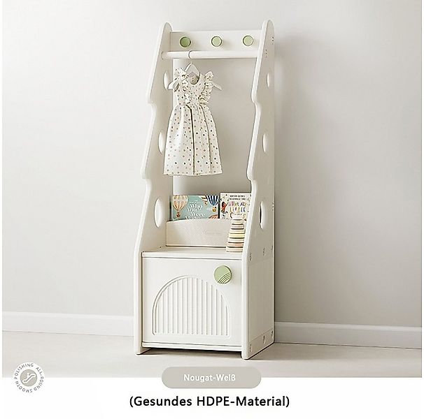 habeig Kinderkleiderschrank Garderobenständer mit Kommode, 129 cm Höhe, Wei günstig online kaufen