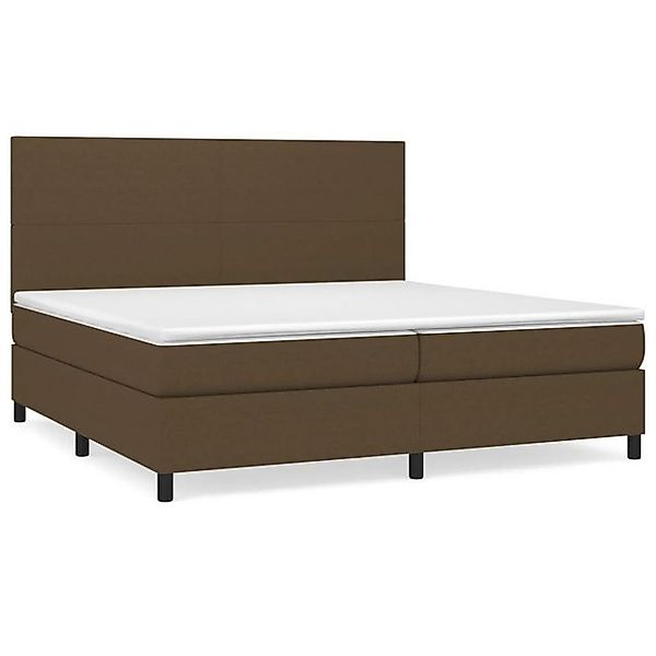 vidaXL Boxspringbett Boxspringbett mit Matratze Dunkelbraun 200x200 cm Stof günstig online kaufen