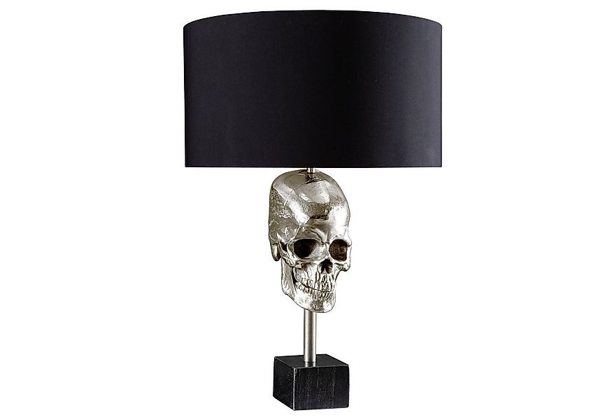 riess-ambiente Tischleuchte SKULL 56cm schwarz / silber, Ein-/Ausschalter, günstig online kaufen