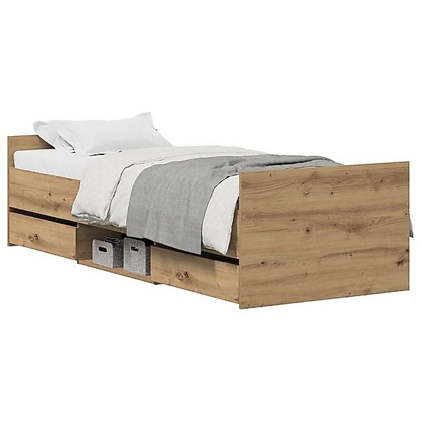 vidaXL Bett Bettgestell ohne Matratze Artisan Eiche 75x190 cm Holzwerkstoff günstig online kaufen