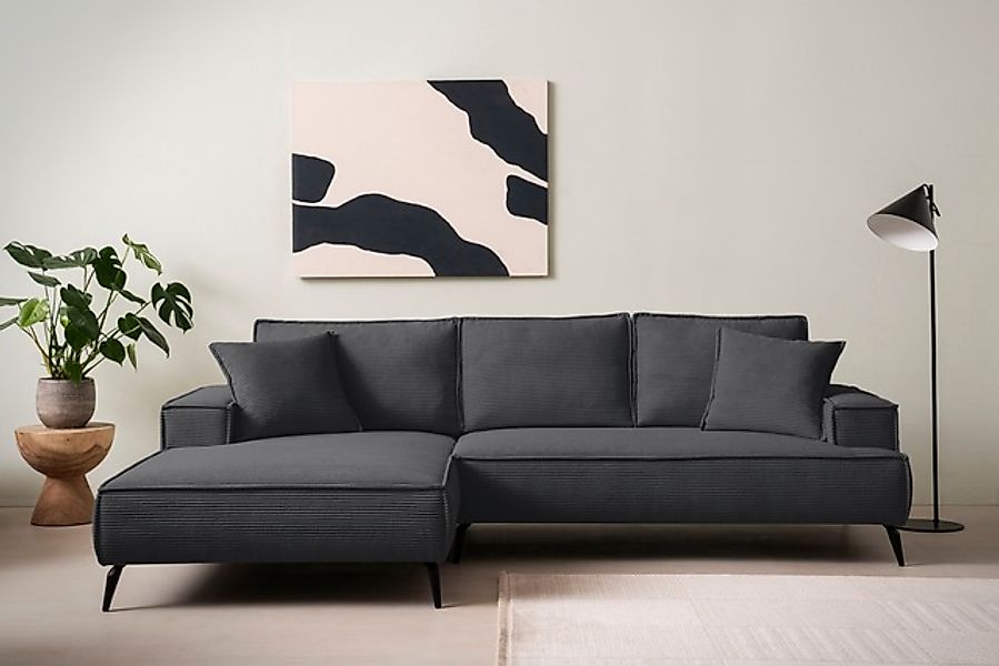 Home affaire Ecksofa »TVINNU, L-Form, 275cm, in Cord und Leinenoptik« wahlw günstig online kaufen