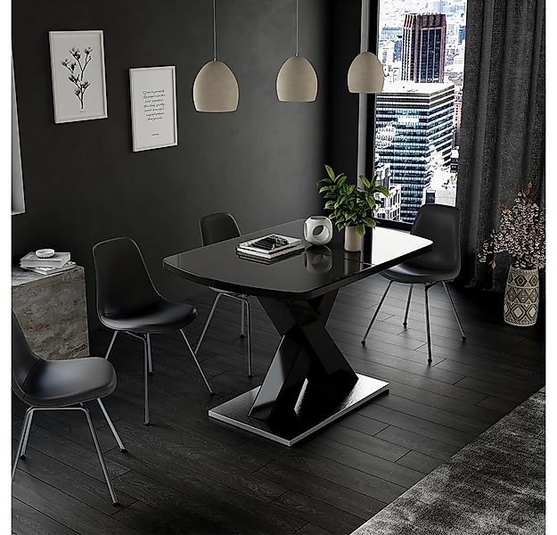 Vicco Esstisch Chinto, Schwarz, 120 x 80 cm ausziehbar günstig online kaufen