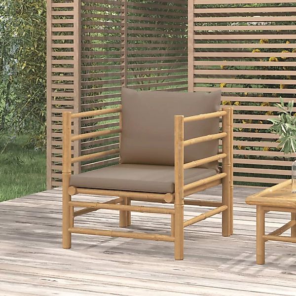 Vidaxl Gartensessel Mit Taupe Kissen Bambus günstig online kaufen