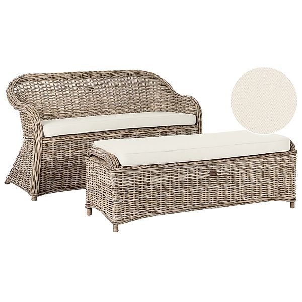 Beliani Gartensofa SUSUA Cremeweiß 69x150x87 günstig online kaufen
