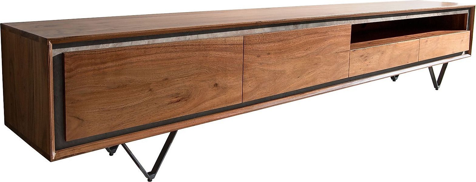 DELIFE Lowboard Stonegrace, Akazie Braun Steinfurnier günstig online kaufen