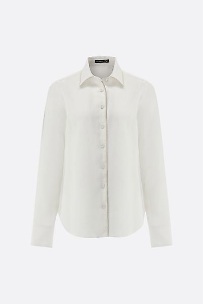 Hemdbluse aus Leinen mit Paspel-Detail günstig online kaufen