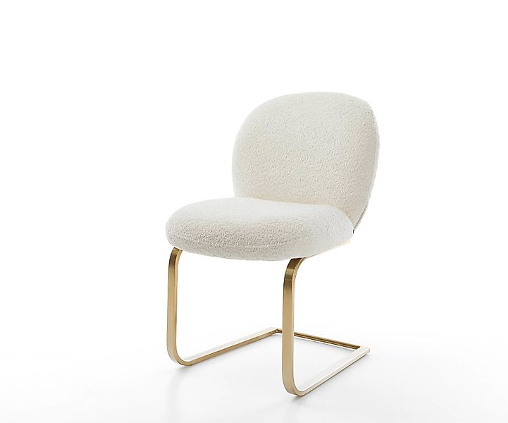 DELIFE Polsterstuhl Nube-Flex, Freischwinger flach Gold günstig online kaufen