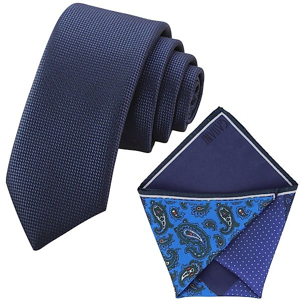 GASSANI Krawatte Herren-Krawatte Rips Fine Karo, z. Anzug Schmal Slim, Uni günstig online kaufen