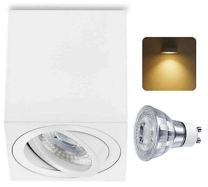 Sweet LED LED Deckenspots eckig Aufbauspot GU10 7W Aluminium schwenkbar, Le günstig online kaufen