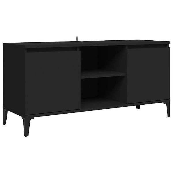 Tv-schrank Mit Metallbeinen Schwarz 103,5x35x50 Cm günstig online kaufen
