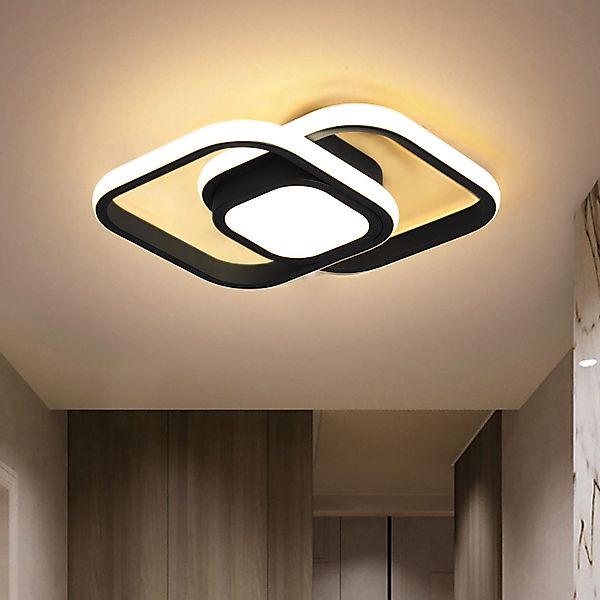 JDONG LED Deckenleuchte Schwarz 30/32cm Deckenlampe günstig online kaufen