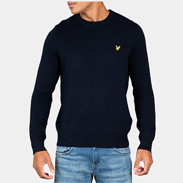Lyle & Scott  Pullover Cotton merino crew neck jumper - dark navy günstig online kaufen