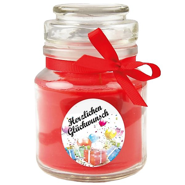 HS Candle Duftkerze & Bonbon Glas Geburtstag Rose Rot günstig online kaufen