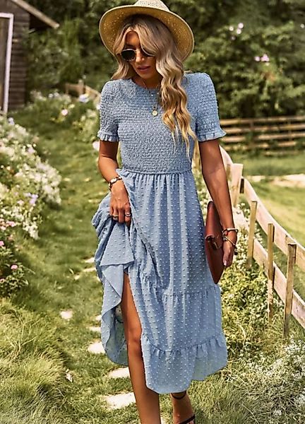 RUZU UG Dirndl Modisches Damen-Amazon-Swing-Kleid, eleganter, schmaler Rock günstig online kaufen