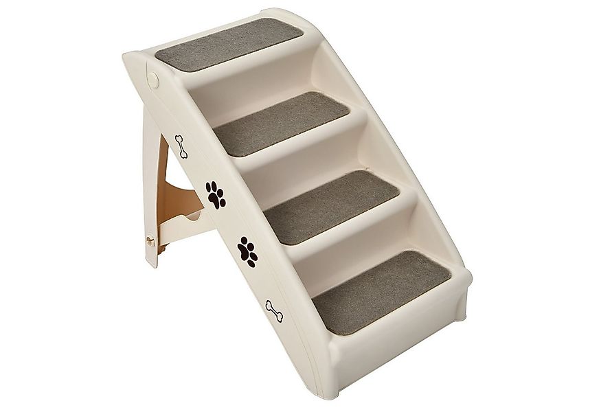KOMFOTTEU Haustiertreppe Hundetreppe, mit 4 Stufen, tragbar&klappbar günstig online kaufen