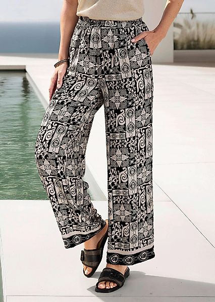 GOLDNER Stoffhose "Kurzgröße Weite Hose VERA aus Viskose-Satin" günstig online kaufen