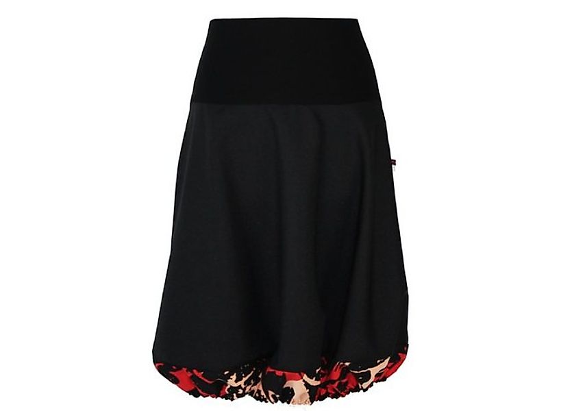 dunkle design A-Linien-Rock Tulpenrock 62cm Schwarz Grau Rot Jerseybund günstig online kaufen