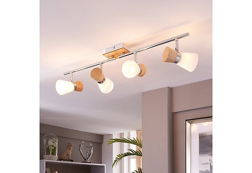 Lindby Deckenstrahler Vivica, Holz IP20, 4 x 40 W günstig online kaufen