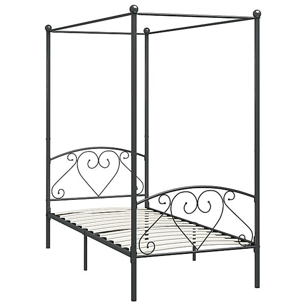 Himmelbett-gestell Grau Metall 100 X 200 Cm günstig online kaufen