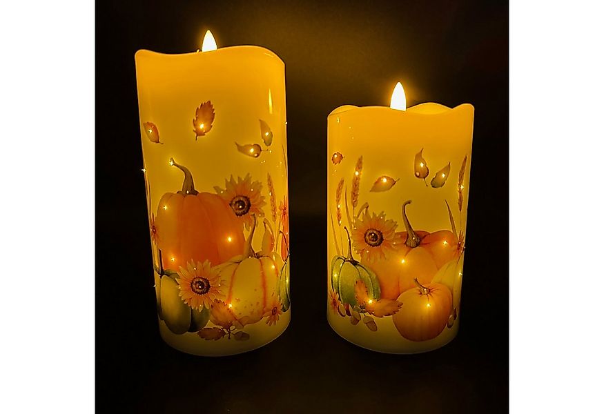 Online-Fuchs LED-Kerze 2 LED-Motivkerzen mit Funkellichtern (Filament Stil) günstig online kaufen