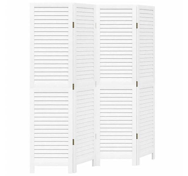 vidaXL Raumteiler 4-tlg. Raumteiler Weiß Massivholz Paulownia, 1-tlg. günstig online kaufen