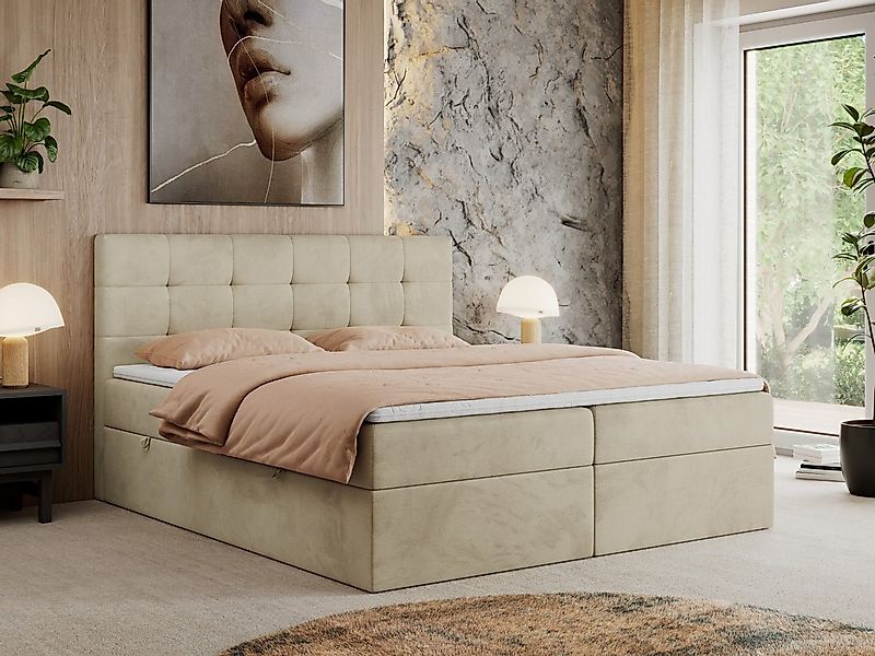 MKS MÖBEL Boxspringbett CENTOS (Set, Packung, Gepolsterte Kopfstütze, T30-S günstig online kaufen