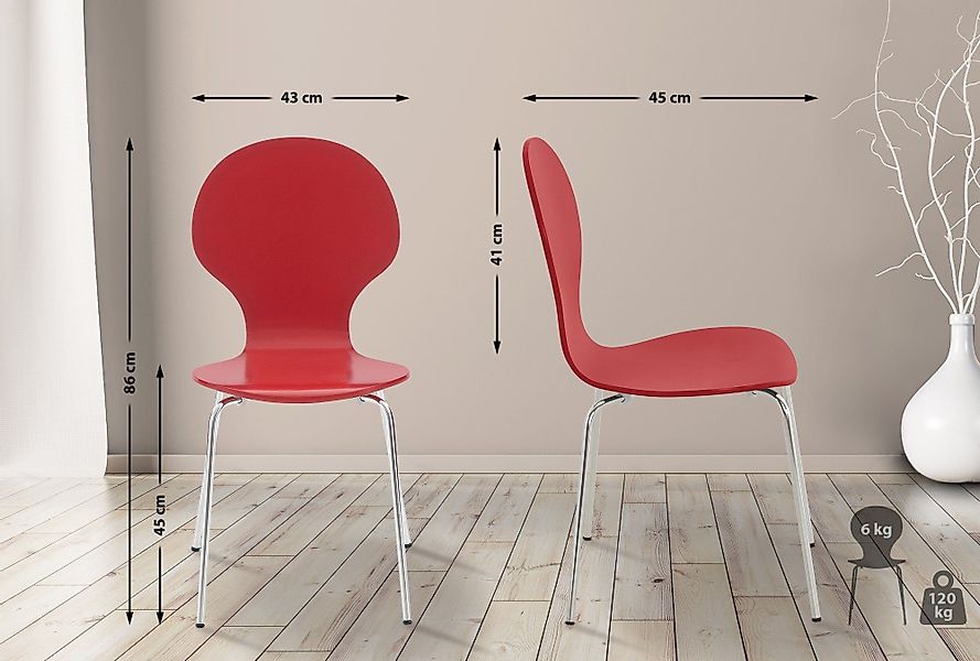 CLP Besucherstuhl Diego (4er Set), stapelbar günstig online kaufen