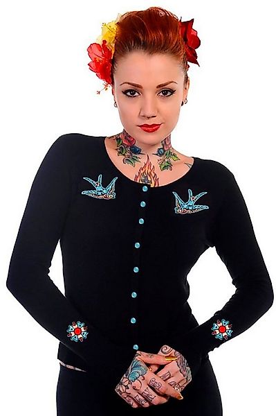 Banned Strickjacke Rockabilly Schwalben Retro Vintage Cardigan günstig online kaufen