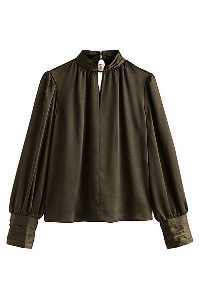 Next Langarmbluse Langärmelige Satinbluse mit Beschlag (1-tlg) günstig online kaufen