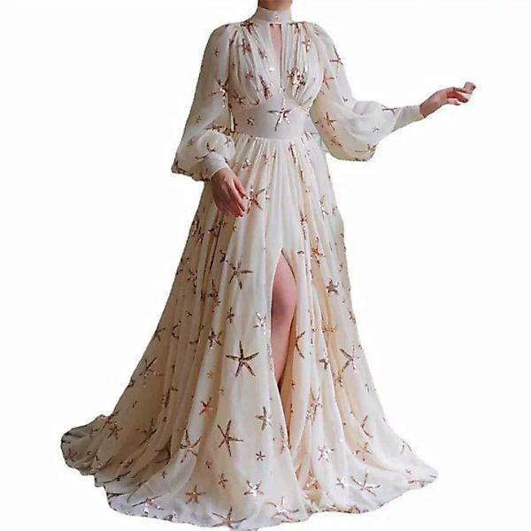 RUZU UG Dirndl Hochgeschlossenes Kleid mit Laternenärmeln, modisches Kleid günstig online kaufen