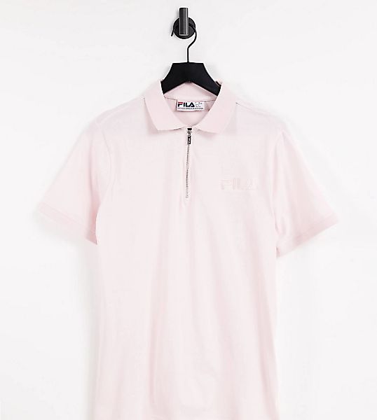 Fila – Poloshirt mit Reißverschluss und Logo in Pastellrosa, exklusiv bei A günstig online kaufen