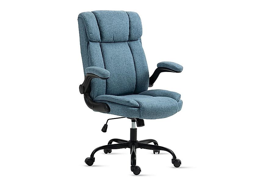 LIYURUI Bürostuhl Ergonomischer 150KG Belastbarkeit Chefsessel Stoff Flip-u günstig online kaufen