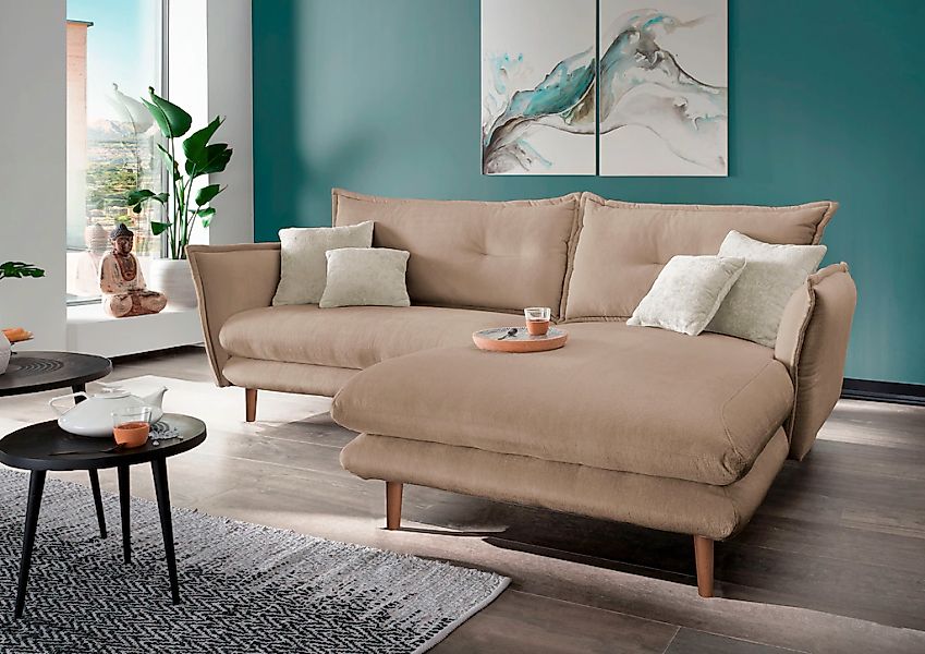 INOSIGN Ecksofa "Lazio modern und bequem, schmale Armlehnen, tolle Detailve günstig online kaufen