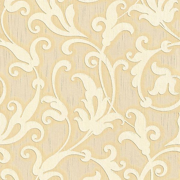 Bricoflor Creme Gold Vlies Textiltapete Ranken Vliestapete Elegant für Essz günstig online kaufen