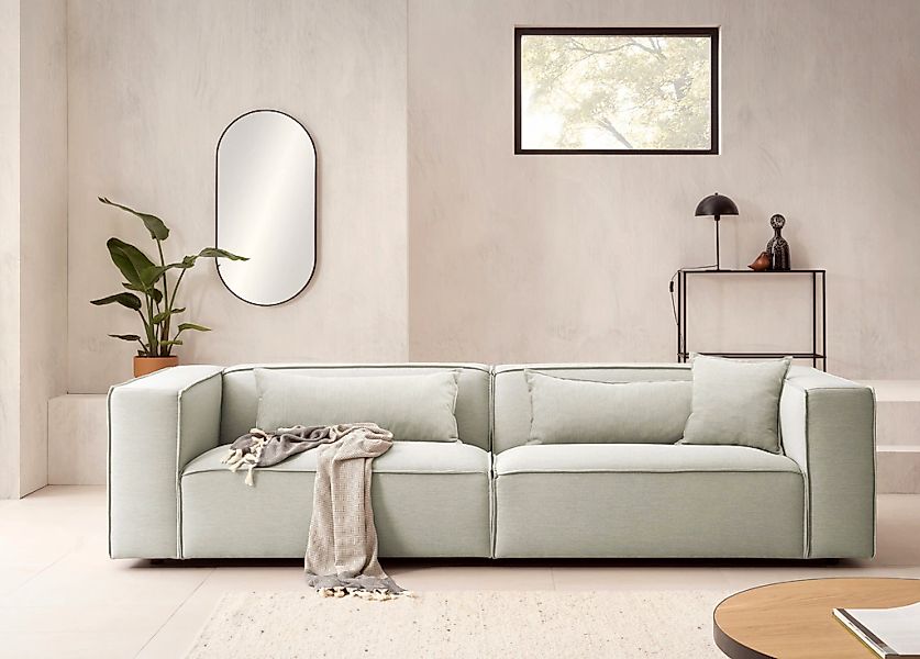 LeGer Home by Lena Gercke 3-Sitzer "PIARA, Couch mit Kedernaht, Sofa in Cor günstig online kaufen