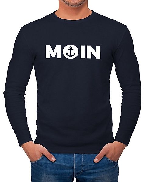 MoonWorks Longsleeve Herren Longsleeve Moin mit Anker Langarmshirt Moonwork günstig online kaufen