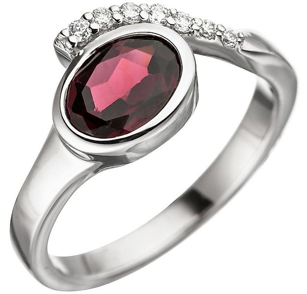 Schmuck Krone Silberring Ring mit Granat & Zirkonia, 925 Silber, Silber 925 günstig online kaufen