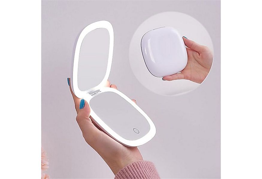 autolock Schminkspiegel Kompakter LED Vergrößerungs-Reiseschminkspiegel - 4 günstig online kaufen