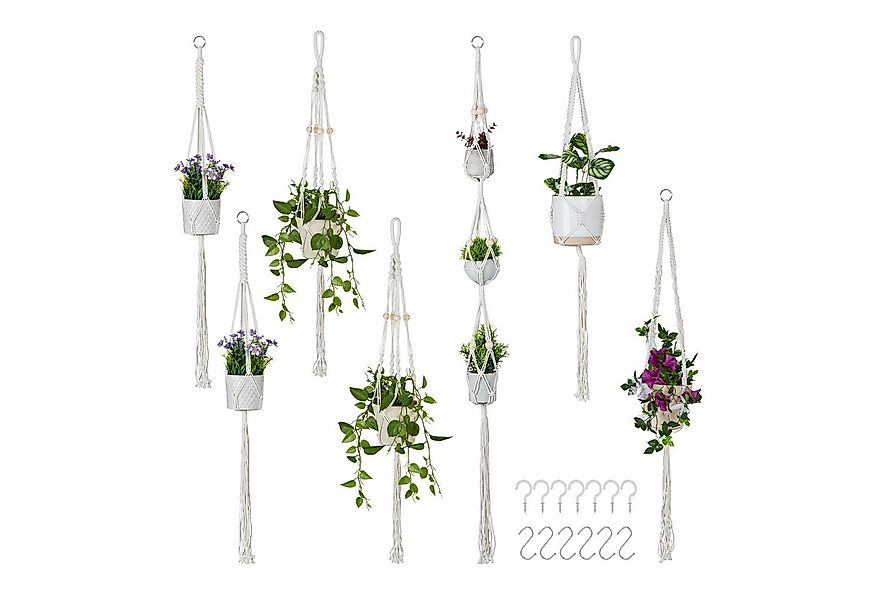 relaxdays Blumenampel Makramee Blumenampel 7er Set günstig online kaufen