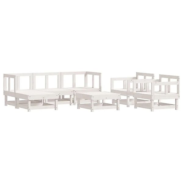 vidaXL 7-Tlg Garten-Lounge-Set Weiß Massivholz Kiefer 3186208 günstig online kaufen