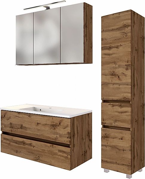 welltime Badmöbel-Set "Welltime Möbel Baabe Waschtisch-Set 3tlg. oder 5tlg. günstig online kaufen