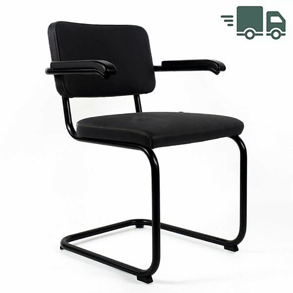 Abverkauf: THONET Stahlrohr-Freischwinger S 64 PV | Polstersitz Nubukleder günstig online kaufen