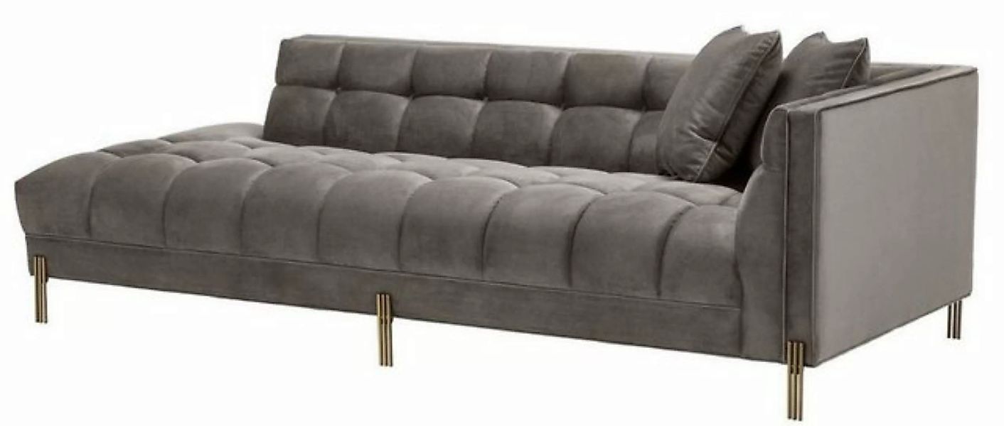 Casa Padrino Loungesofa Luxus Lounge Sofa Grau - Greige / Messingfarben 223 günstig online kaufen